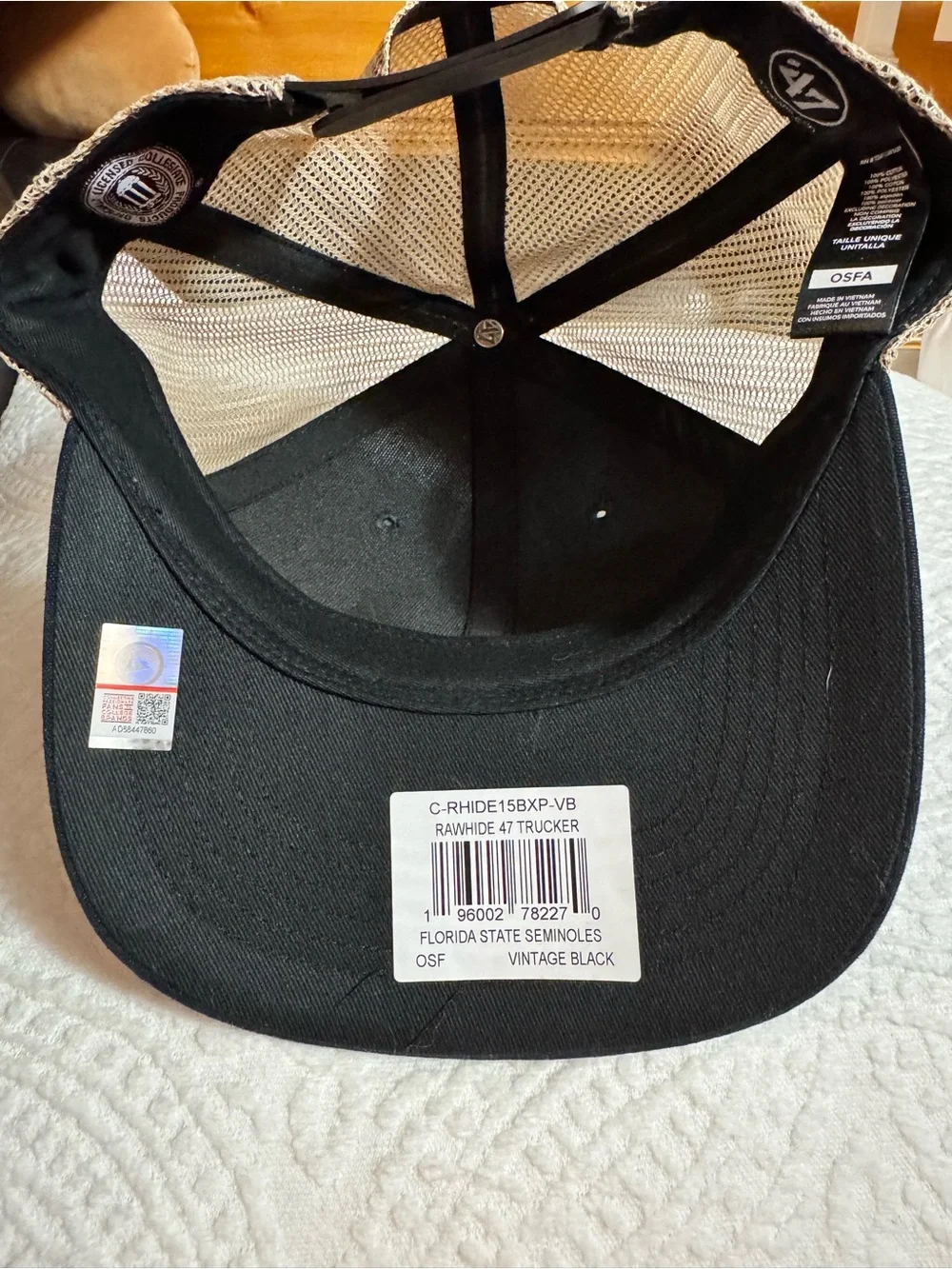 '47 Florida State Trucker Hat - Black & Tan Patch
